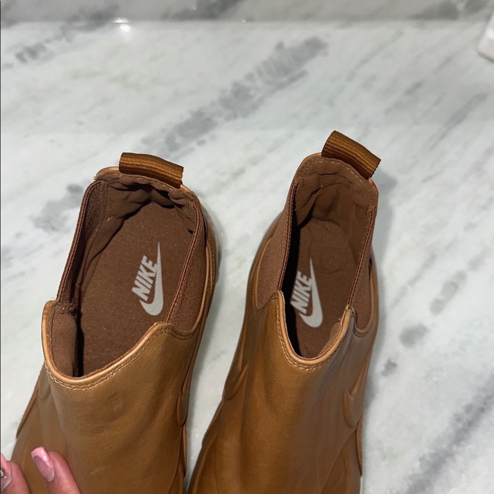 Brown Leather Slip-On Nike Sneakers - Picture 5 of 5